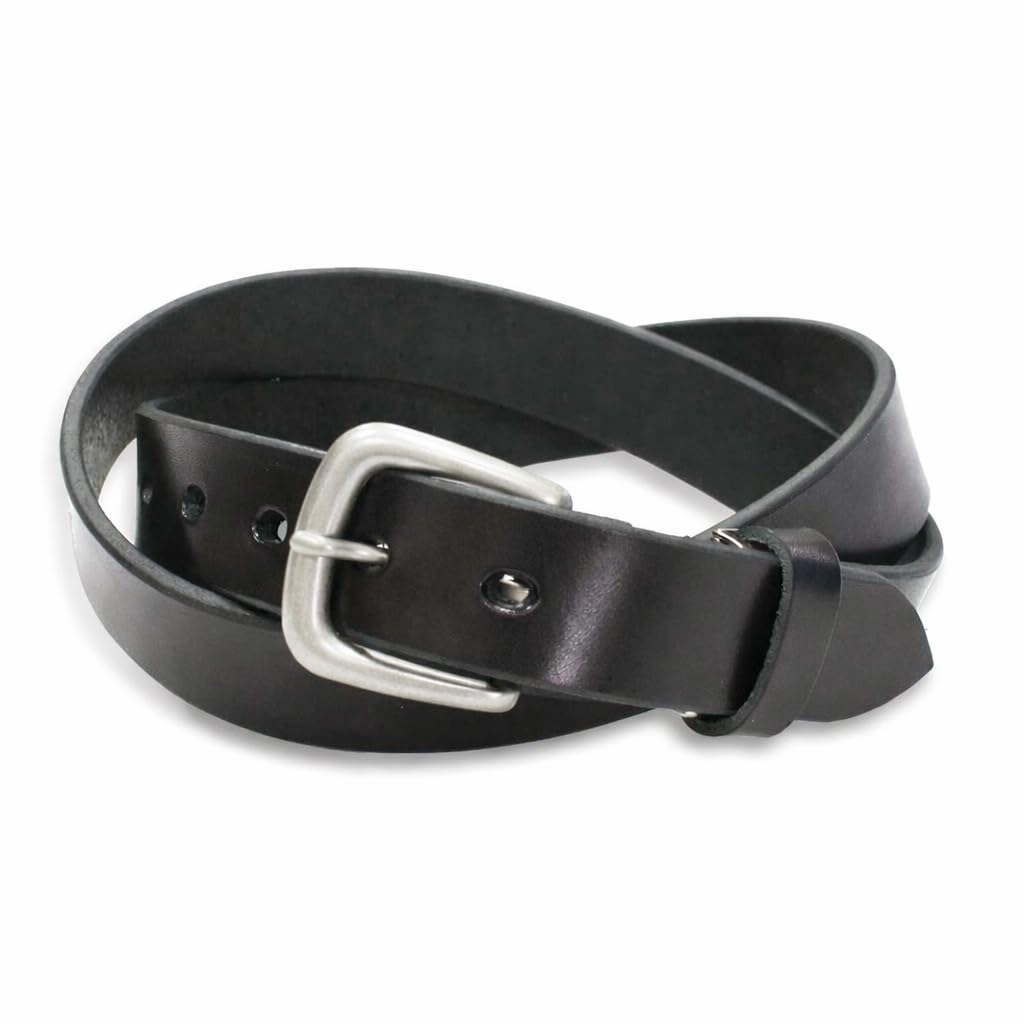 Tochigi Leather Business Belt, Genuine Cowhide Leather, Men s & Women s, Adjustable Size, Full Vegetable Tanned Leather, 110cm (Black)