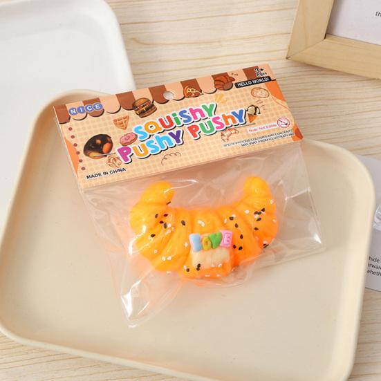 Stress Relief Croissant Squeeze Toy Waffle Donut Cheese Bread Sensory Toy Simulated Food Pinch Fidget Toy Decompression Tools