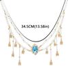 Double Layer Forehead Chain Vintage Luxury Ethnic Headwear Elegant Crystal Necklace  Women Jewelry