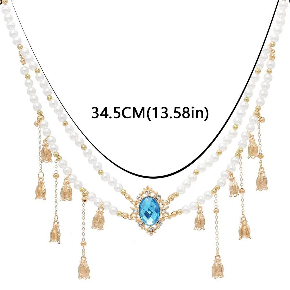 Double Layer Forehead Chain Vintage Luxury Ethnic Headwear Elegant Crystal Necklace  Women Jewelry