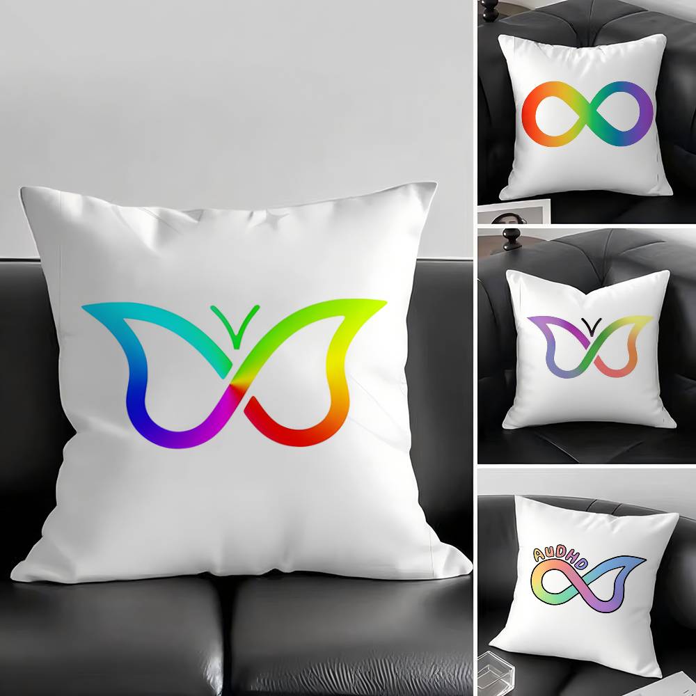 1 Stk. ADHS B-Schmetterling Kissenbezug Quadrat Schlafzimmer Sofa Freizeit Komfort Kissen Auto Wohnzimmer Heimdekoration