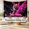 Custom Name Wall Hanging Tapestry,Blue Lock Decorative Backdrop Tapestry For Dorm Home