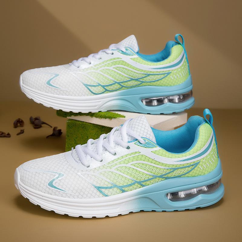 

Factory direct sales explosion 2025 spring new flying woven air cushion casual shoes women s sports running shoes shock-absorbing running shoes 42 зелёный
