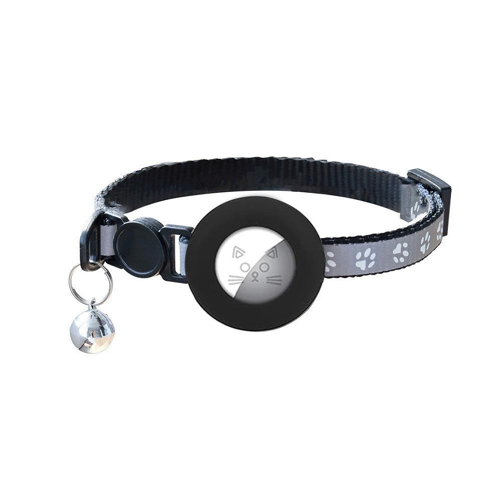 For Airtag Protective Case Cat Collar with Adjustable Night Reflection Kitten Collar with Bell for Cats Dog Puppy Without Airtag