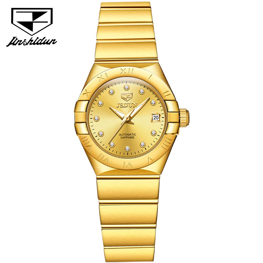 

JINSHIDUN Новые деловые и досуговые женские часы Полностью автоматические механические часы Бизнес анти-высококачественные часы