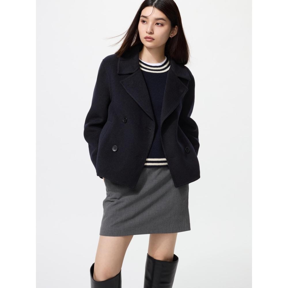 Uniqlo Double Face Short Coat  Relaxed Fit 