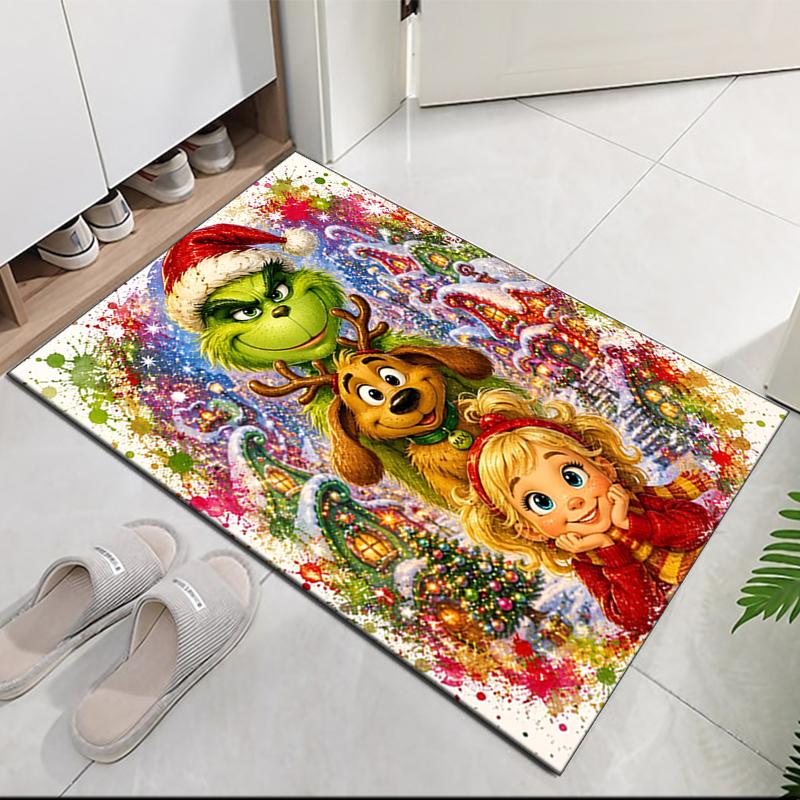 Tappeto Stampato Grinch per Sedia da Ufficio Soggiorno Camera da Letto Cucina Decorazioni Regali