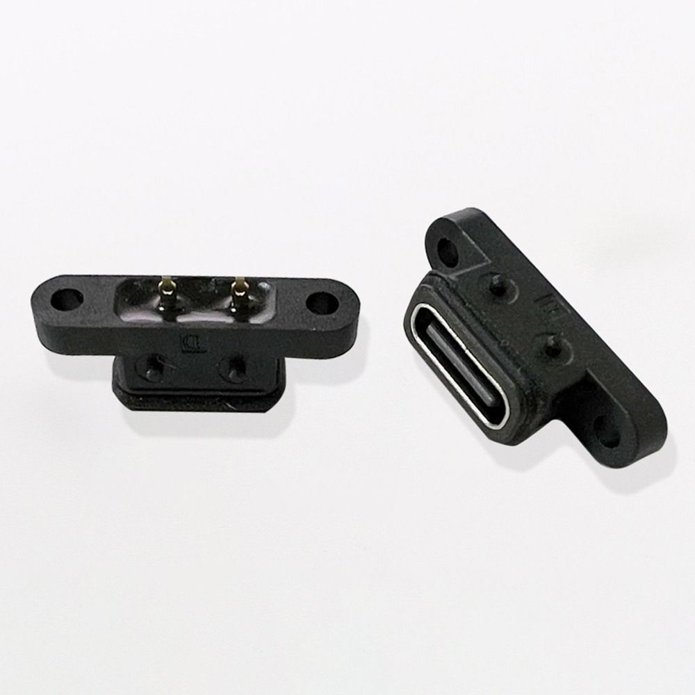 Waterproof TYPE C 2Pin Female USB C Socket 2P Computer Charging Port Waterproof Female Plug