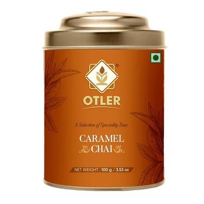 Otler Caramel Chai – 100% Natural Loose Leaf Tea | Smooth Caramel Flavour Chai | Supports Digestion & Skin Health | Whole Leaf Assam Tea – 100g Pouch