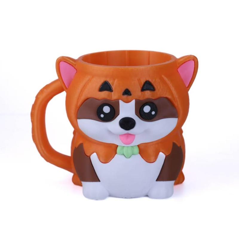 

Cute Corgi Ice Cream Pint Holder Fits Standard Pints Dual Spoon Sockets Keep Hands Warm Leak-proof Popsicle Beverage Can Holder оранжевый