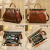 Women's Genuine Cowhide Leather Handbag - Handmade Shoulder & Crossbody Bag with Metal Buckle