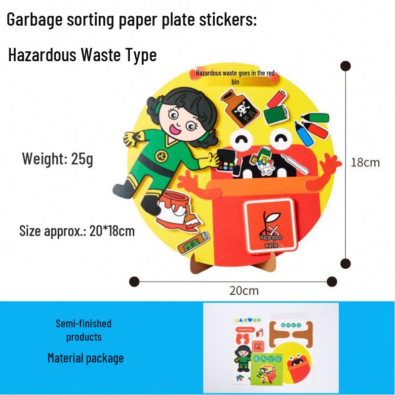 Arbor Day Educational DIY Craft Set: Garbage Sorting & Drawing Stickers for Kids