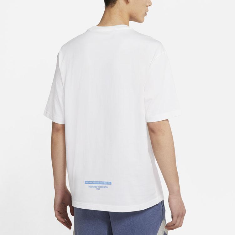 Jordan Lässiges, sportliches T-Shirt mit Rundhalsausschnitt und atmungsaktiven Kurzarm-Shirts für Herren, Weiß, DM3545-100