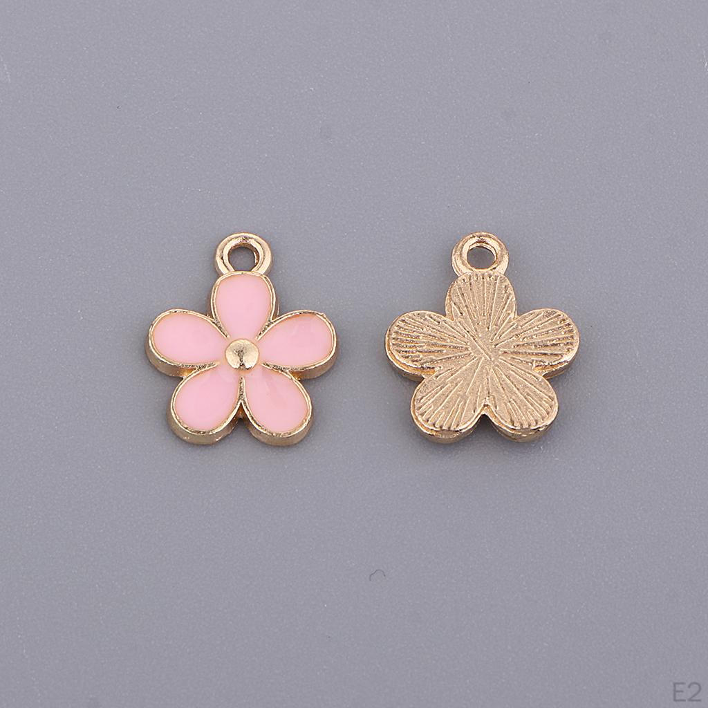 10 Colorful Flower Charm Pendants for Jewelry Making crafts Small Bulk Charms Necklace Bracelet