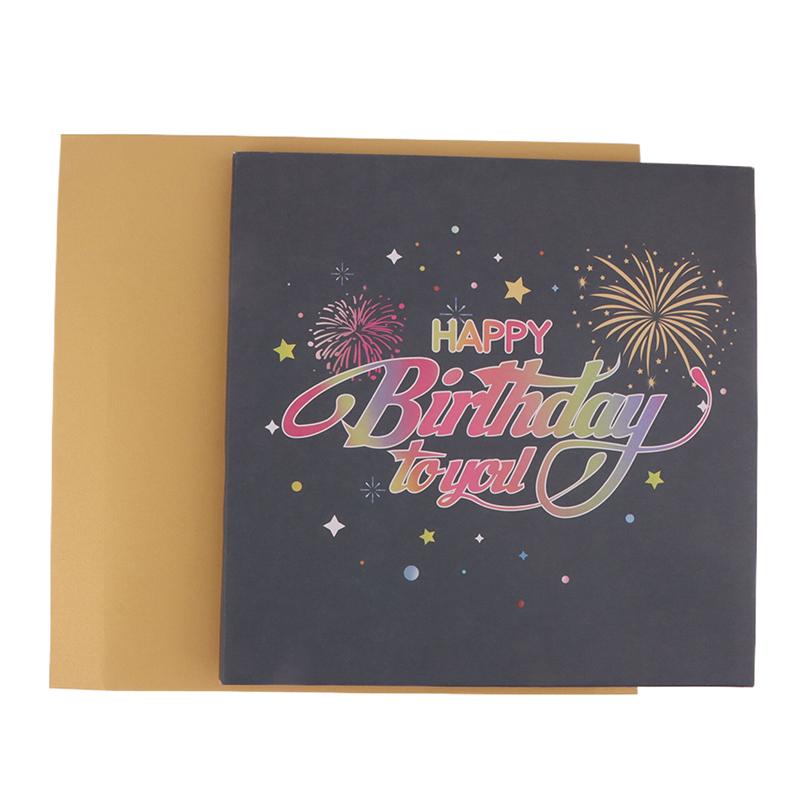 Birthday Cards Lights And Sound Pop Up Happy Birthday Card Fireworks Birthday Greeting Cards 3D Pop Up 3D With Envelope