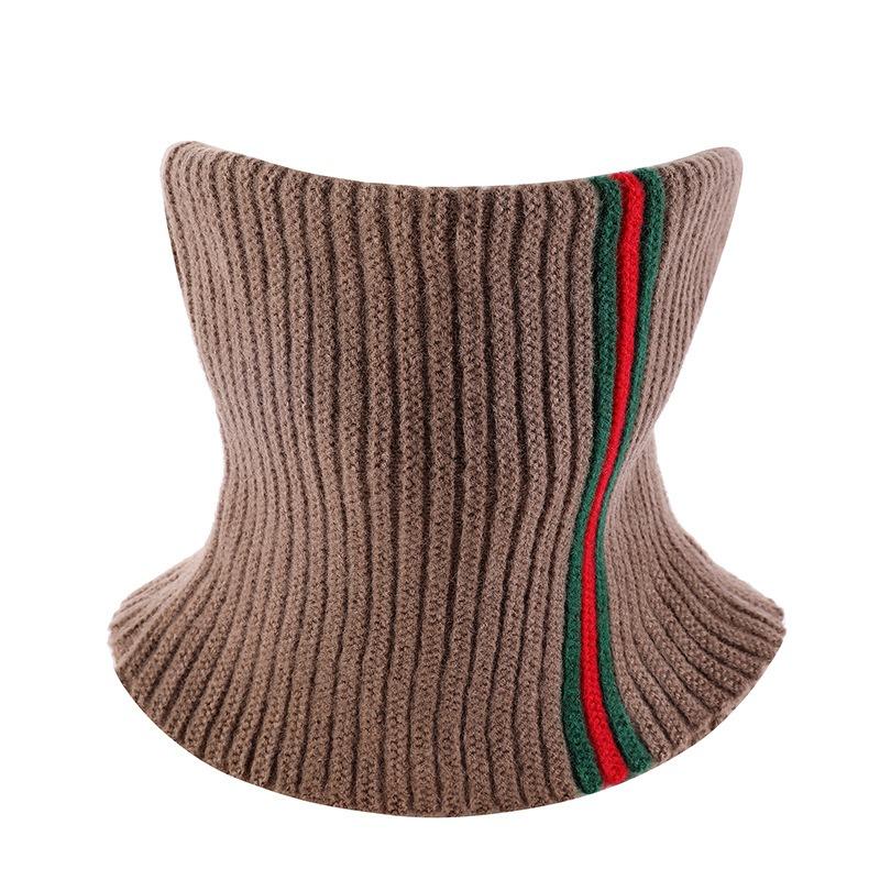 Double-layer Male and Female Couples Warm Neck Cover Striped Hair Pulling Fashionable Versatile Outdoor Autumn and Winter Scarf