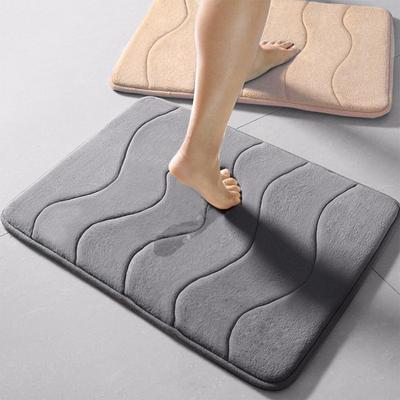 Tappetino da bagno con incisione curva, tappeti antiscivolo per il bagno, per il lavabo, per la vasca da bagno, per la doccia, in memory foam, con cuscinetto 3D