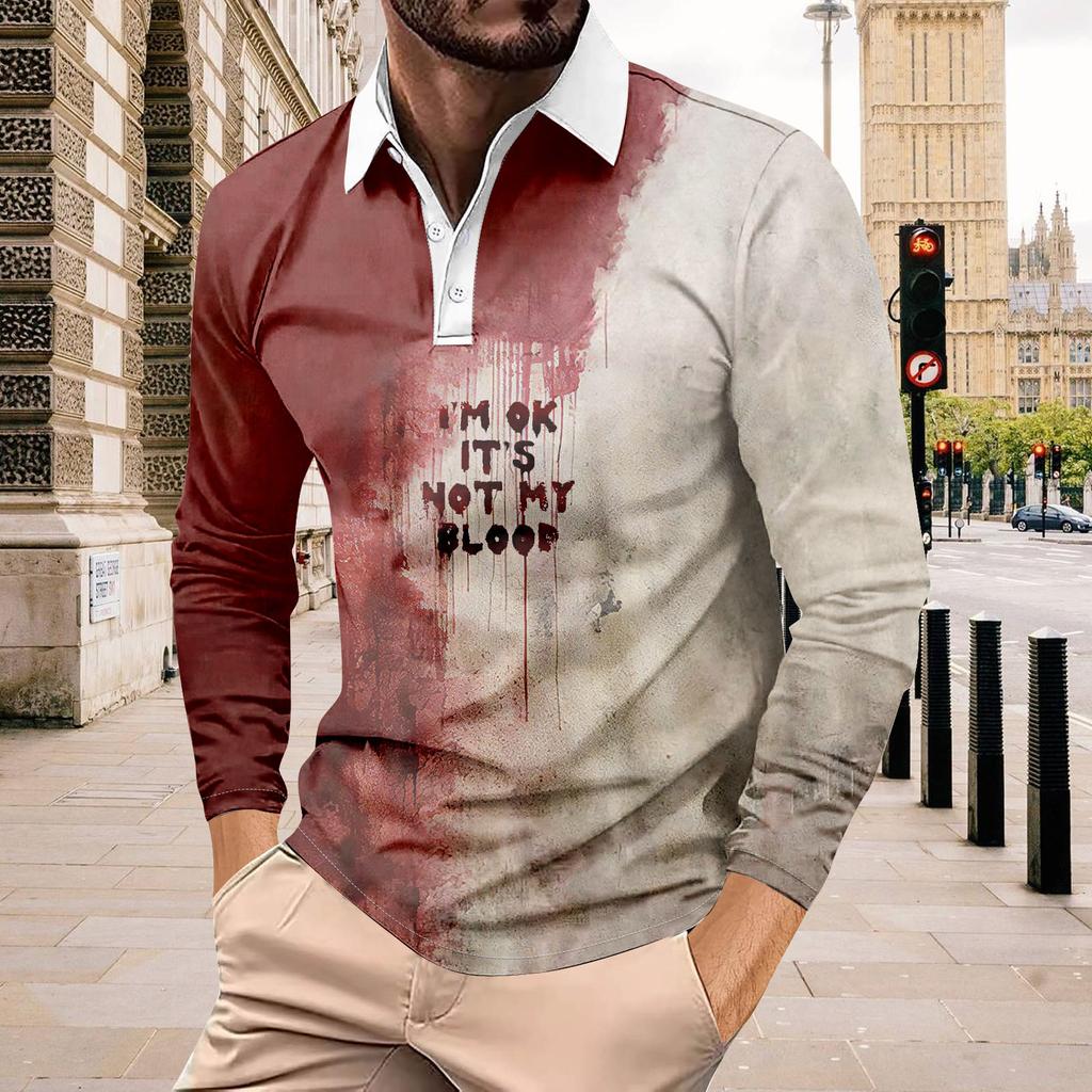 Herrenhemd mit langen Ärmeln und Knopfleiste, modisches, lässiges Oberteil