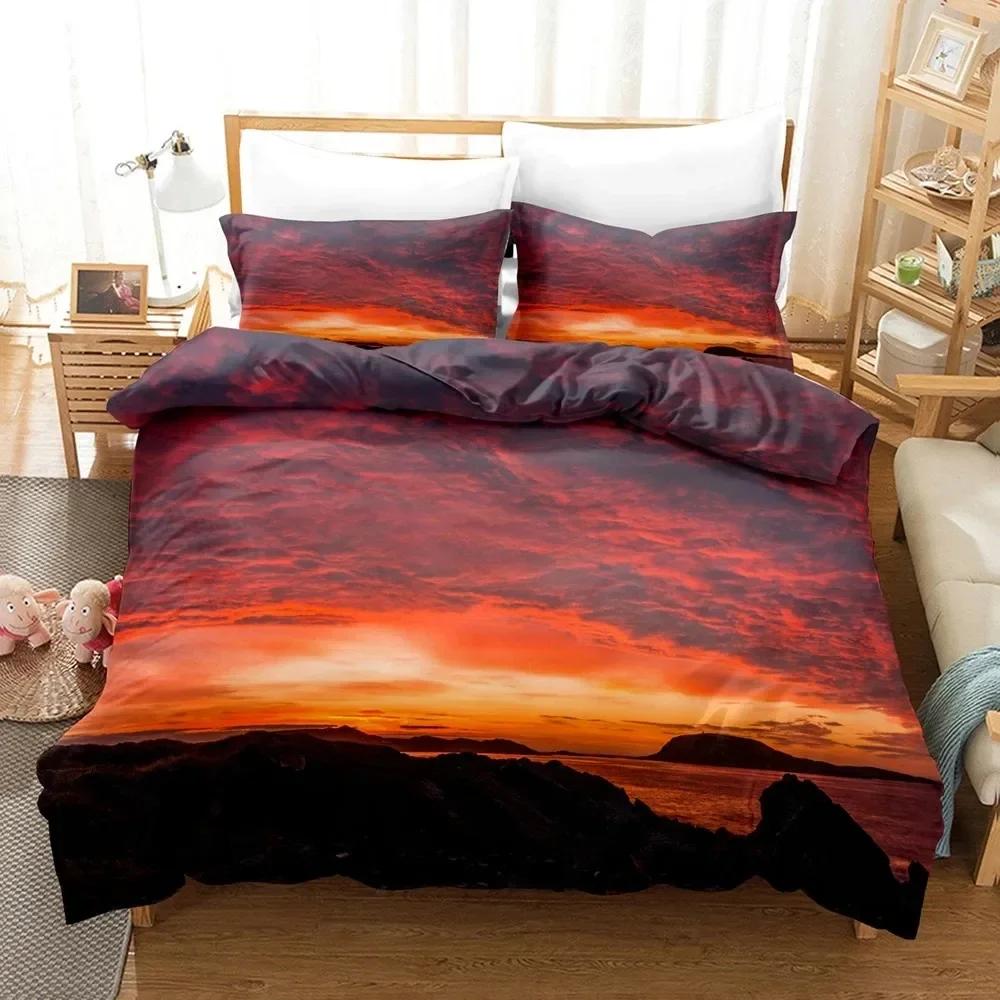 Goldon Sunset Set de lenjerie de pat Tropical Beach Holiday Set de cuvertură de pilota Set de cuverturi de pat pentru fete