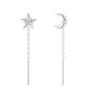 Boucles d'oreilles Lune et Étoiles Design Unique Accessoires d'oreille pour Femmes Élégantes Polyvalentes Personnalité Bijoux Quotidien