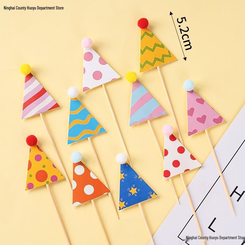 30-Piece Kraft Paper Cake Toppers: Happy Birthday Stars & Hearts