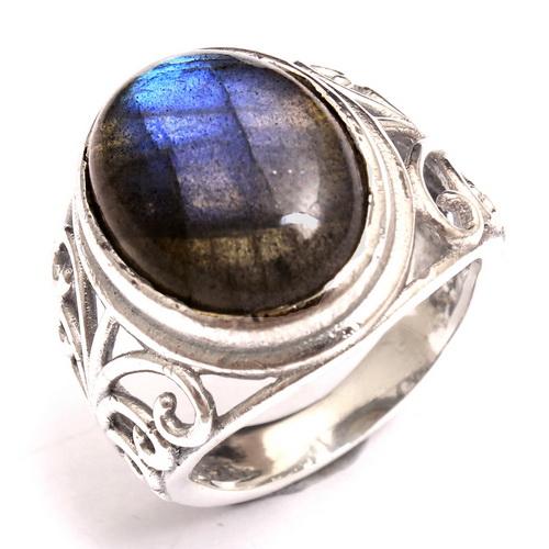 Labradorit-Ring, Edelsteinschmuck, handgefertigter Ring, Geschenke für sie, Silberschmuck