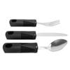 3pcs Household Utensils Stainless Steel Wide Rubber Handle Spoon Fork Set Utensils