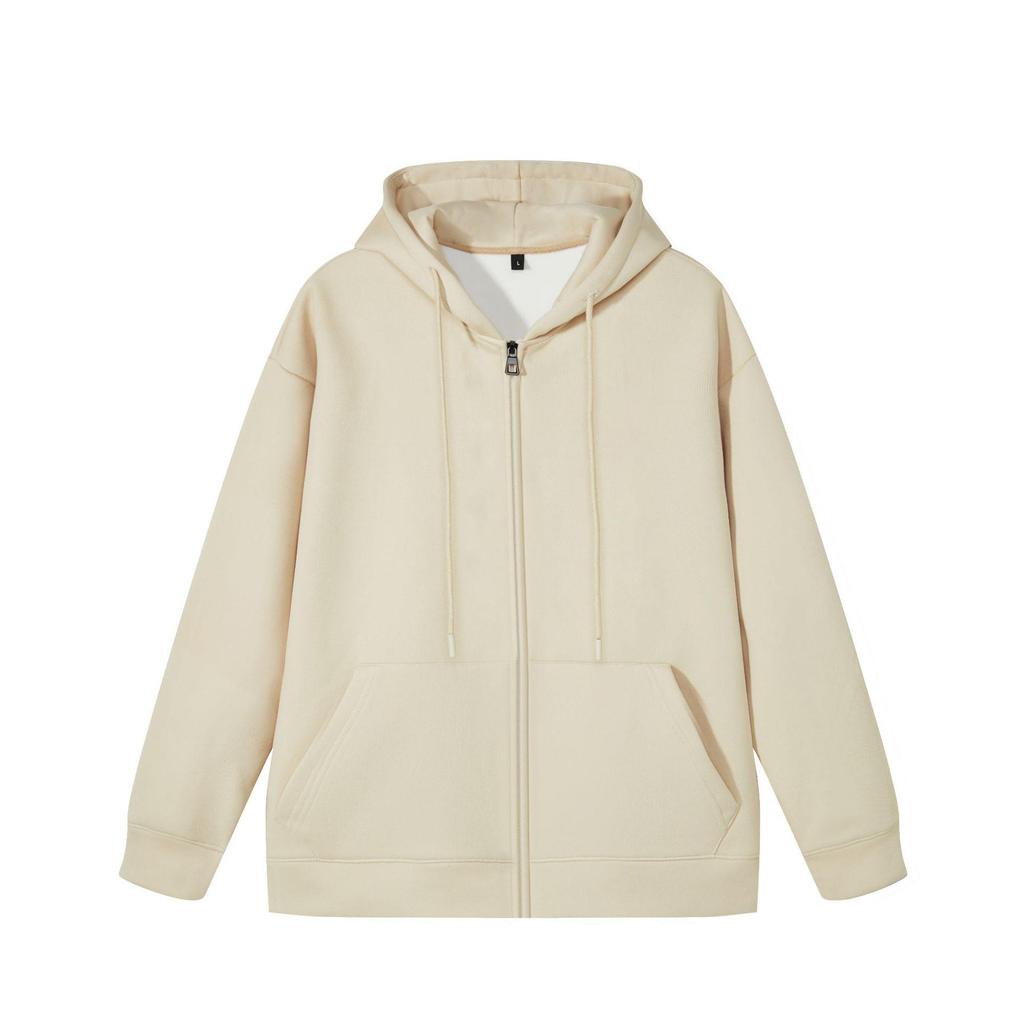 Women's Oversize Silver Fox Fur Hooded Zipper Sweatshirt, Thickened 500g for Autumn/Winter, Trendy Drop Shoulder Plus Velvet Jacket.