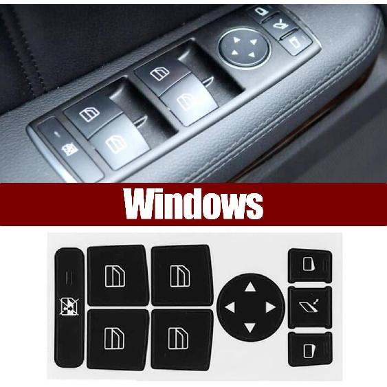 Car Interior Stickers Button Decal Compatible with Mercedes Benz GLK350 C Class CLS C218 SLK W172 W204 W212 W218 W207 Steering Wheel A/C Air