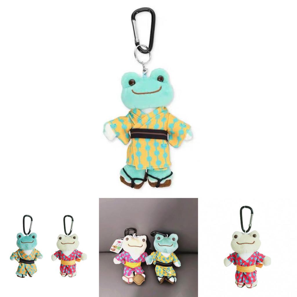 Cute Kimono Smiling Big Eyes Frog Plush Toy Keychain Pendant For Bag Charm And Gift