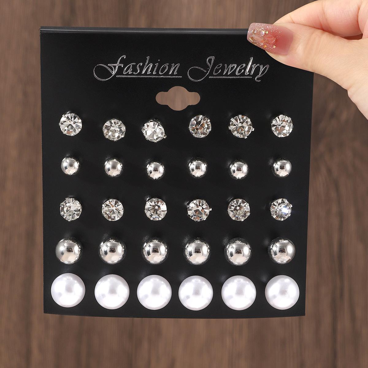 European and American hot-selling geometric combination 11 pairs of stud earrings set trendy earrings