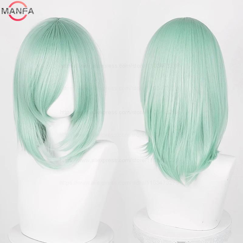 40cm Medium Basic Anime Cosplay Wig Bang Blond  Black White Red Pink Green Brown Gold Blue Heat Resistant Synthetic Hair Wigs