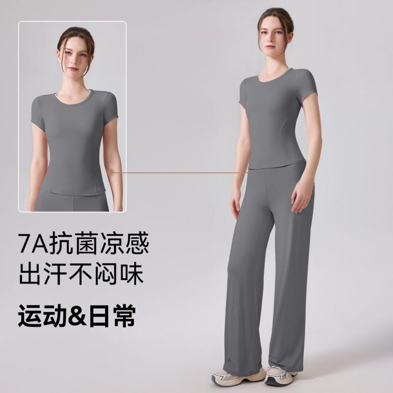 Womens Breathable Slim Fit Yoga Top Quick Dry Athletic Short Sleeve Gym Workout Shirt