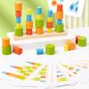3D Geometric Shape Recognition Blocks for Elementary Math: Cylinder, Cone, Cuboid Wooden Toy Set for Early Education.