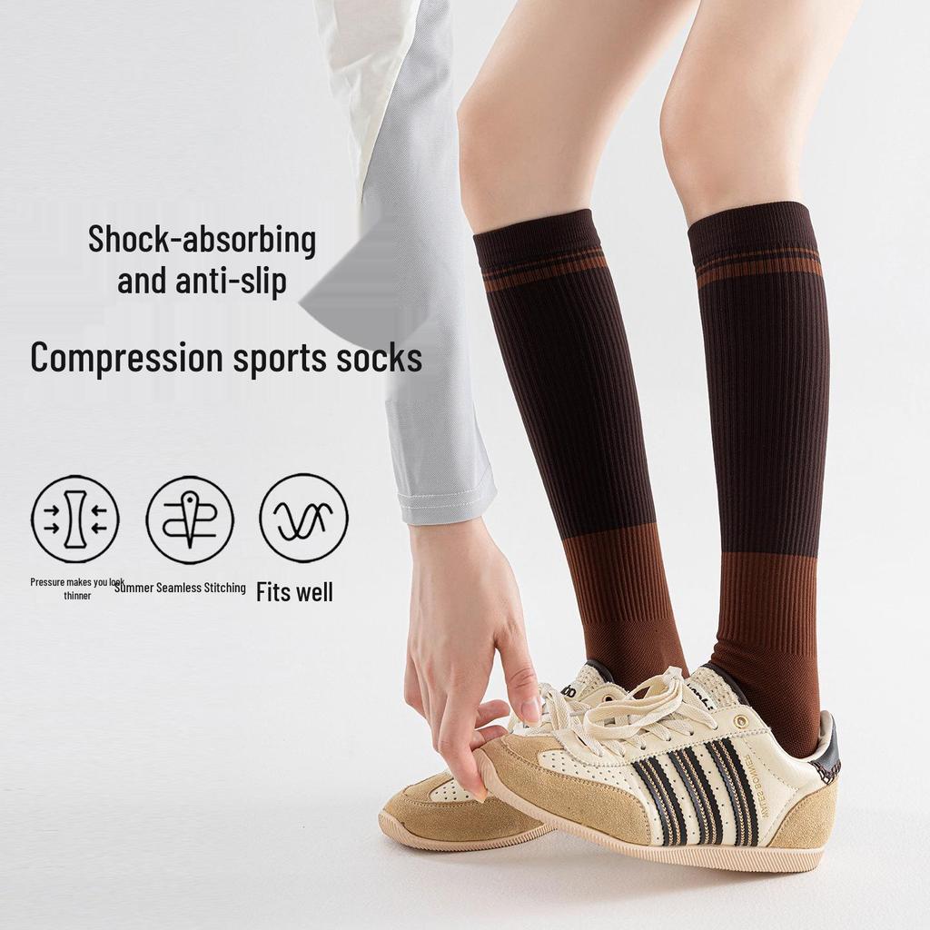 Women's Professional Compression Calf Socks for Cycling, Running, and Jump Rope - Autumn/Winter Slimming Fit