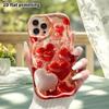 Phone Case: 2D Flat, Suitable for iPhone 18, 17, 16, 15, 14, 13, 12 Pro Protective Cases, Phone Decoration, Floating 3D Heart, Perfect Christmas and H