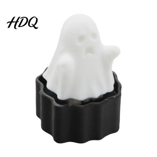 Ghost Keychain Pendant Halloween Fidget Clicker for Stress Relief Pumpkin Skull Witch Office Reliever Hat Finger Clicker 3D Printed Push Button Bag