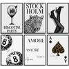 6pcs Stylish Black White Leopard Print Poster Wall Art Fashionable Lucky 8 Ball Painting Picture Wall Decor Cheetah Disco Ball Poster Print Artwork