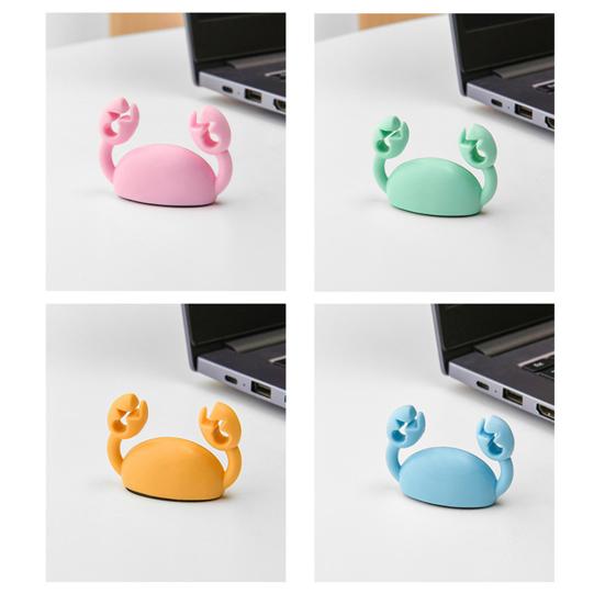 Cute Crab Cable Organizer Clip Line Processor Adhesive Wire Tidy Holder