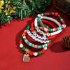 Christmas Series Stretch Bracelet Set, Stackable Colorful Beaded Elastic Bangle, Christmas Tree, Santa Claus, New Year Gift