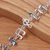 Adjustable Music Note Bracelet Jewelry Eight Note Hand Chain Beautiful Silver Bangle  Girl