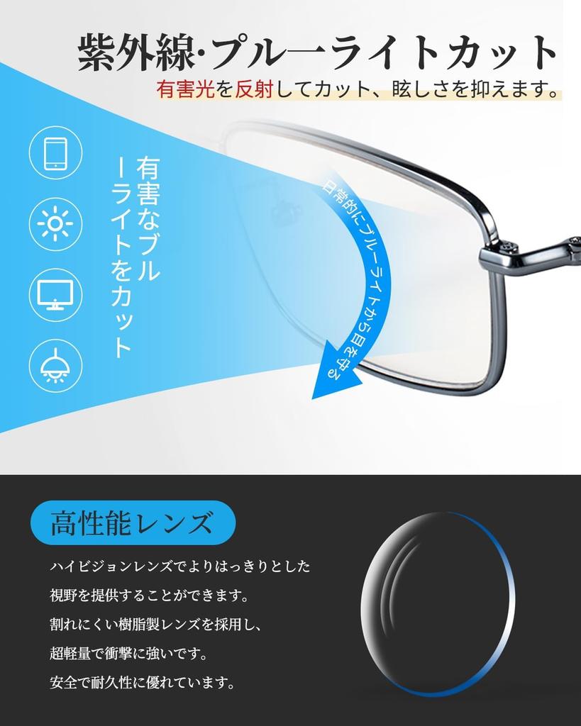 [CEETOL] Men's Reading Glasses, Blue Light Blocking, Stylish, Ultra-Thin, UV Protection, Cool, High-Quality Senior Glasses, High-Performance, Nickel A