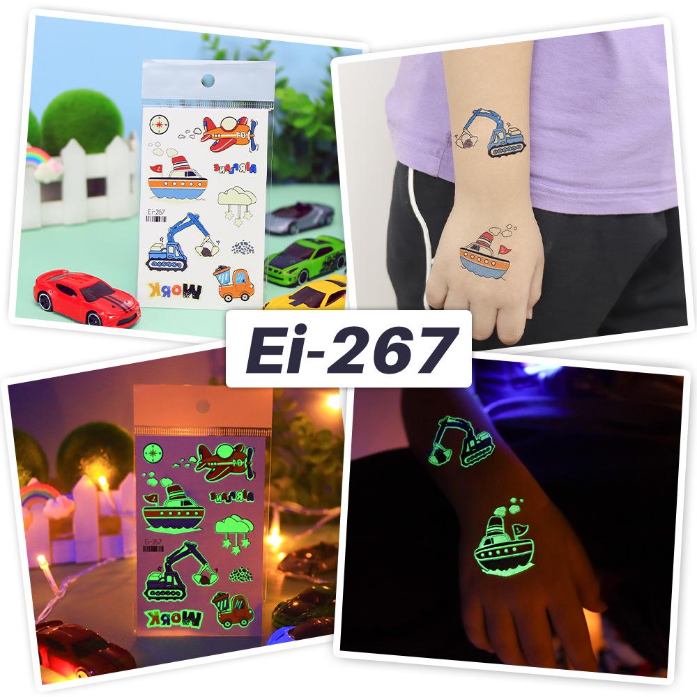 Autocolante Tatuaj Temporar Ruikalong Impermeabile Luminoase Desene Animate Trafic pentru Copii