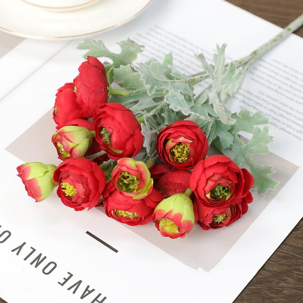 Multicolor Simulation Camellia Flower 15 Heads Faux Flower  Wedding Ornament