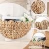 Natural Beige Hanging Basket Set for Small Item Storage, Handmade Wall Basket Pair with Wide Upper Access for Entryway and Bedroom Use