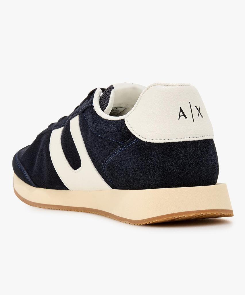 Armani Exchange Men'S Logo Patch Suede Sneakers _Dark Navy_A416175006