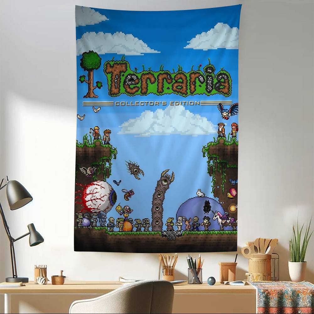 Game TTerraria Cool DIY Wall Tapestry For Living Room Home Dorm Decor Wall Art Decor