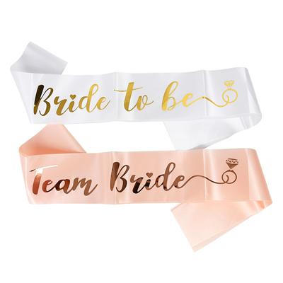 1Set Bride To Be Team Bride Satin Sash for Wedding Engagement Bridal Shower Decorations Bachelorette Party Hen Night Supplies