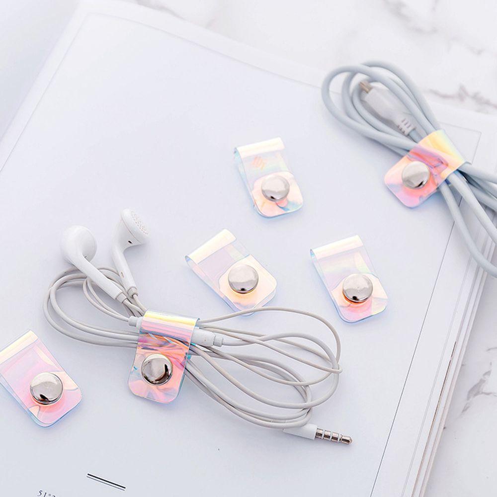 

3PCS Earphone ABS Storage Portable Button Buckle Line Clip Laser Snap Cable Winder