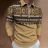 Herren Neues Reißverschluss Lässig Slim Herren Slim Afrikanischer Stil Digitaldruck Langarm Poloshirt